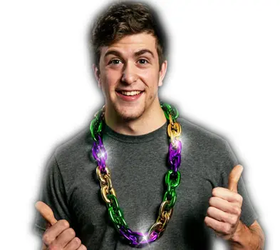 Light Up Mardi Gras Huge Chain Necklace