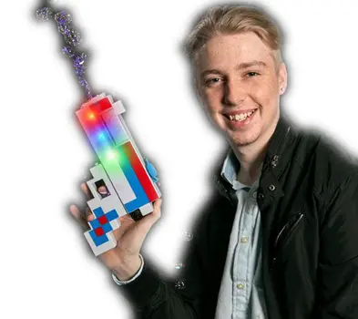 Light Up Pixel Bubble Gun