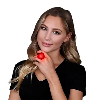 Huge Pulsing Red Heart Gem Light Up Ring
