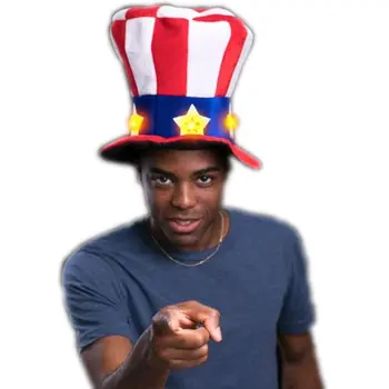 Red White Blue Uncle Sam Plush Star Hat