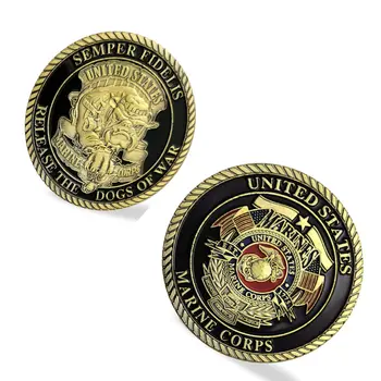 Semper Fidelis Release the Dogs of War United States Marine Corps Commemorative Coin