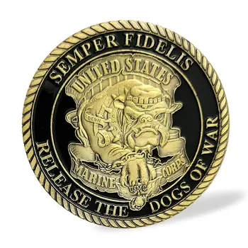 Semper Fidelis Release the Dogs of War United States Marine Corps Commemorative Coin