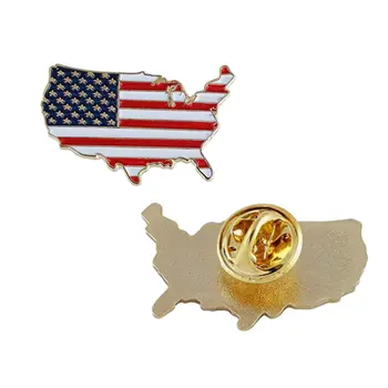 Unlit United States of America Outline Patriotic Pin