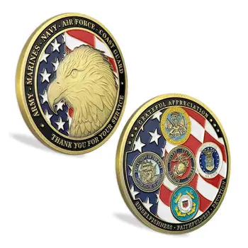 Army Navy Marine Air Force Coast Guard US Department of Defense Commemorative Coin
