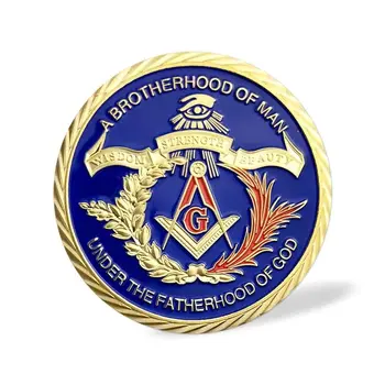 Masonic Ancient Blue Gold Challenge Coin