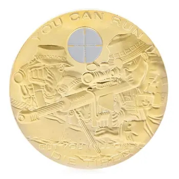 Sniper You Can Run Die Tired Challenge Gold Plated Coin