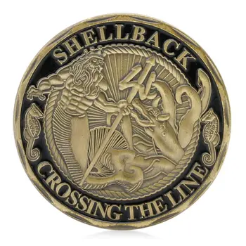 US Navy Crossing The Line Shellback Bronze Challenge Coin