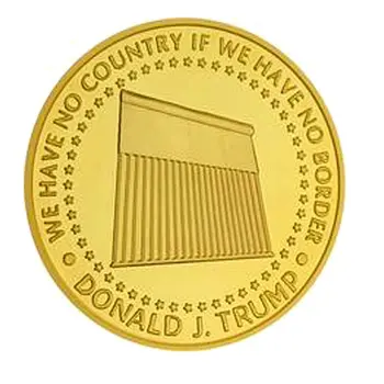 Donald Trump 2020 Border Wall Security Commemorative Gold Coin