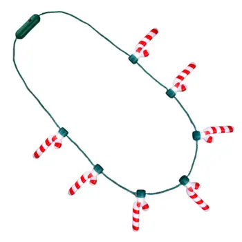 Light Up Seven Candy Cane Charms Christmas Necklace