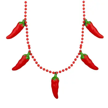 Non Light Up Five Jumbo Charm Chili Pepper Necklace for Cinco de Mayo