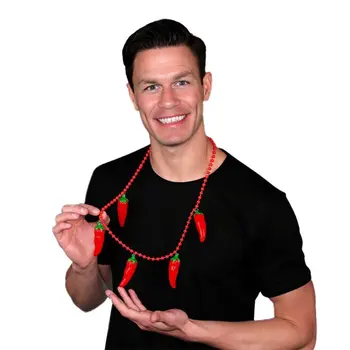 Non Light Up Five Jumbo Charm Chili Pepper Necklace for Cinco de Mayo