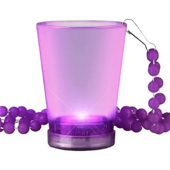Light Up Purple Shot Glass on Purple Beaded Necklaces