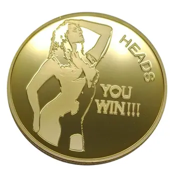 Sexy Stripper Good Luck Heads You Win Tails You Win Challenge Gold Coins
