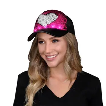 Flashing Reversible Pink Sequin Pattern Cap