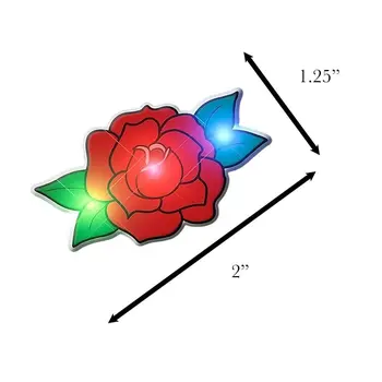 Red Rose Flashing Body Light Lapel Pins