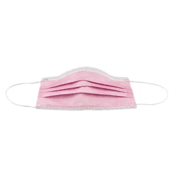 Disposable Daily Face Mask Pink Pleated Pack of 48
