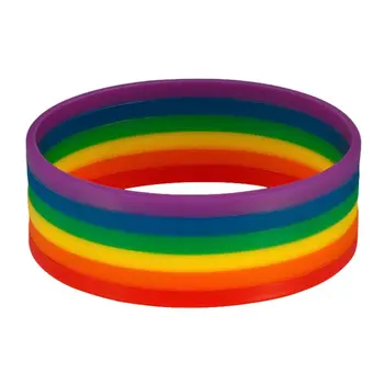 Non Light Up Rainbow Silicon Rubber Bracelet
