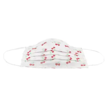 Red Cherries Disposable White Face Masks Pack of 10
