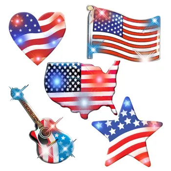 Assorted USA Flag Patriotic Body Light Lapel Pins Pack of 25