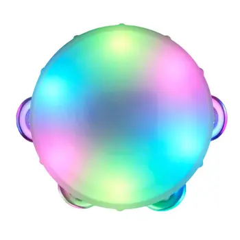 Light Up Mini Multicolored Round Tambourine