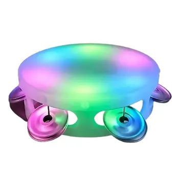 Light Up Mini Multicolored Round Tambourine
