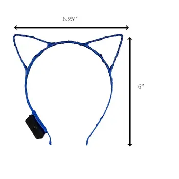 Blue LED Kitty Cat Ear Headband