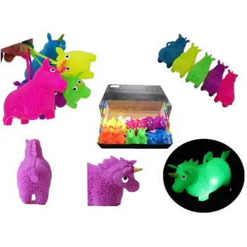 Case of 288 Light Up Assorted Little Dino Unicorn Stretchy Puffer Yoyo