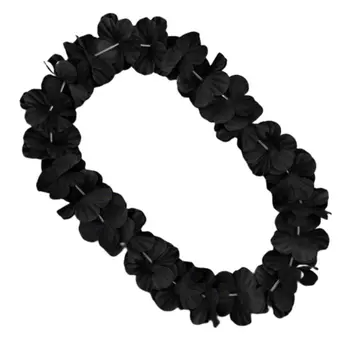 Hawaiian Flower Lei Necklace Black