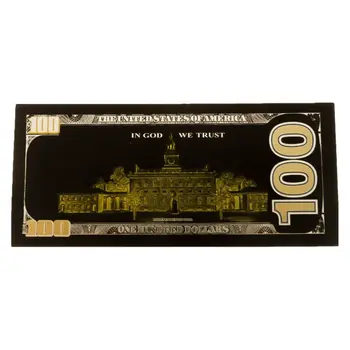 24K Gold Black Plated 100 Dollar Bill Replica Paper Money Currency Banknote Art Commemorative Collectible Holiday Decoration