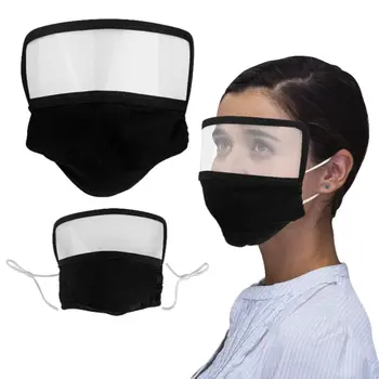 Pack of 1000 Custom Cloth Reusable Face Mask with Transparent Eye Shield and Adjustable Ear Loops