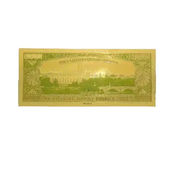One Billion US Dollars 24K Gold Plated Collectible Fake Banknotes for Decoration