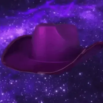 Light Up Shiny Satin Metallic Space Cowboy Hat Purple Pack of 2