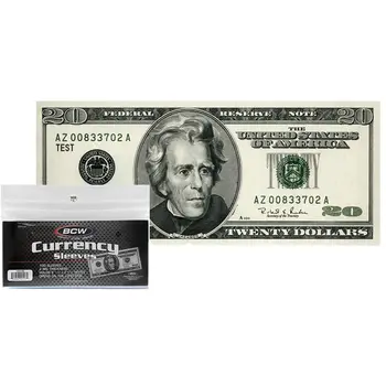 Regular Bills US Currency Clear Sleeves 2 Mil Thickness 1 Unit