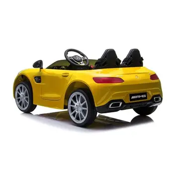 Remote Controlled Officially Licensed Benz GT Dual Drive 12V Car with Music for Kids Yellow