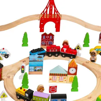 Solid Beech Wood Train Set for Kids