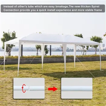 Pop up Gazebo Shade Waterproof Party Tent with Spiral Tubes 4 Removable Sides for Wedding Camping Parking and Outdoor Parties