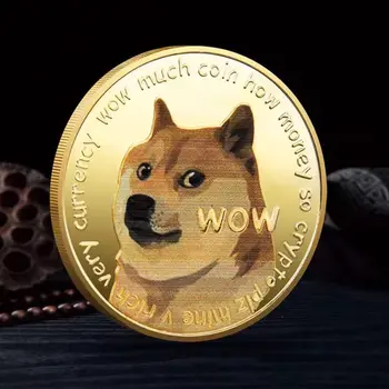Dogecoin 24k Gold Plated Cryptocurrency Commemorative Collector for Decoration