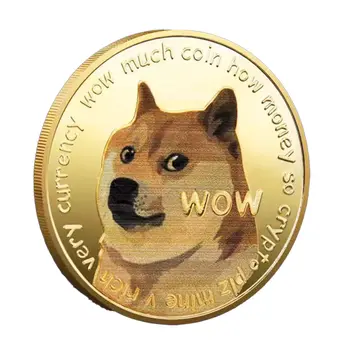 Dogecoin 24k Gold Plated Cryptocurrency Commemorative Collector for Decoration