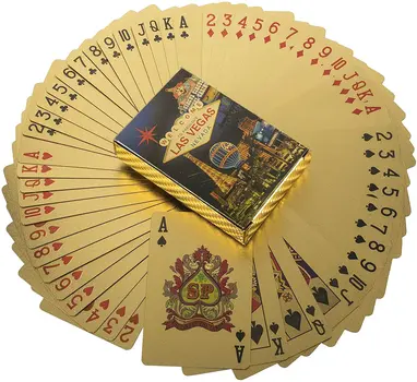 Welcome to Fabulous Las Vegas Nevada 24k Gold Foil Plated Waterproof Playing Cards