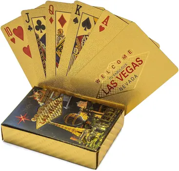 Welcome to Fabulous Las Vegas Nevada 24k Gold Foil Plated Waterproof Playing Cards