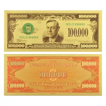 Set of 14  Commemorative Mega Billion 24K Gold Plated US Dollar Fake Banknotes Timeless Collection Protector Sold Separately