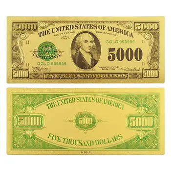 Set of 14  Commemorative Mega Billion 24K Gold Plated US Dollar Fake Banknotes Timeless Collection Protector Sold Separately
