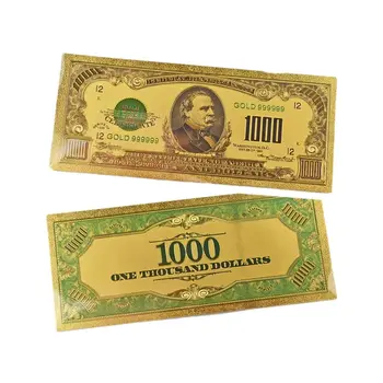 Set of 14  Commemorative Mega Billion 24K Gold Plated US Dollar Fake Banknotes Timeless Collection Protector Sold Separately