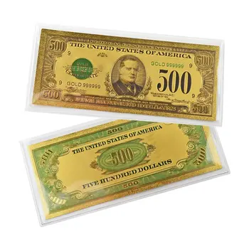 Set of 14  Commemorative Mega Billion 24K Gold Plated US Dollar Fake Banknotes Timeless Collection Protector Sold Separately
