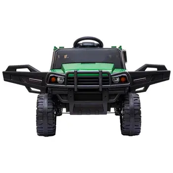 Childrens Car Off Road Vehicle Remote Control LED Lights Music USB 12V 4.5AH Green
