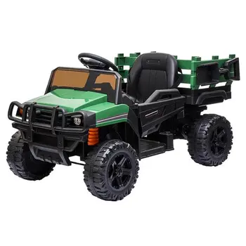 Childrens Car Off Road Vehicle Remote Control LED Lights Music USB 12V 4.5AH Green