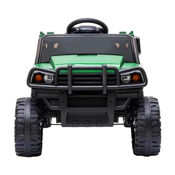 Childrens Car Off Road Vehicle Remote Control LED Lights Music USB 12V 4.5AH Green