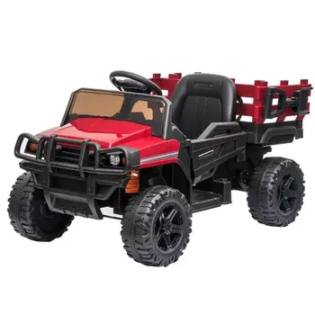 Childrens Car Off Road Vehicle Remote Control LED Lights Music USB 12V 4.5AH Red