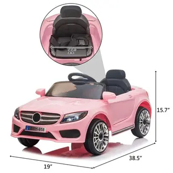 Childrens Remote Control Car LED Lights 12V 2.4GHZ Pink
