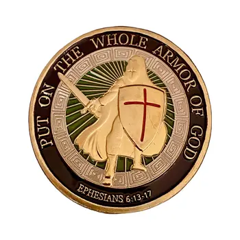Put on the Whole Armor of God Christian Gold Plated Coin